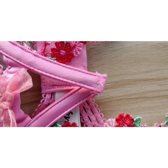 NWT For Love and Lemons Doily Heart bra 36C - Picture 4 of 7